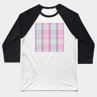 Pastel Aesthetic Aillith 2 Hand Drawn Textured Plaid Pattern Baseball T-Shirt